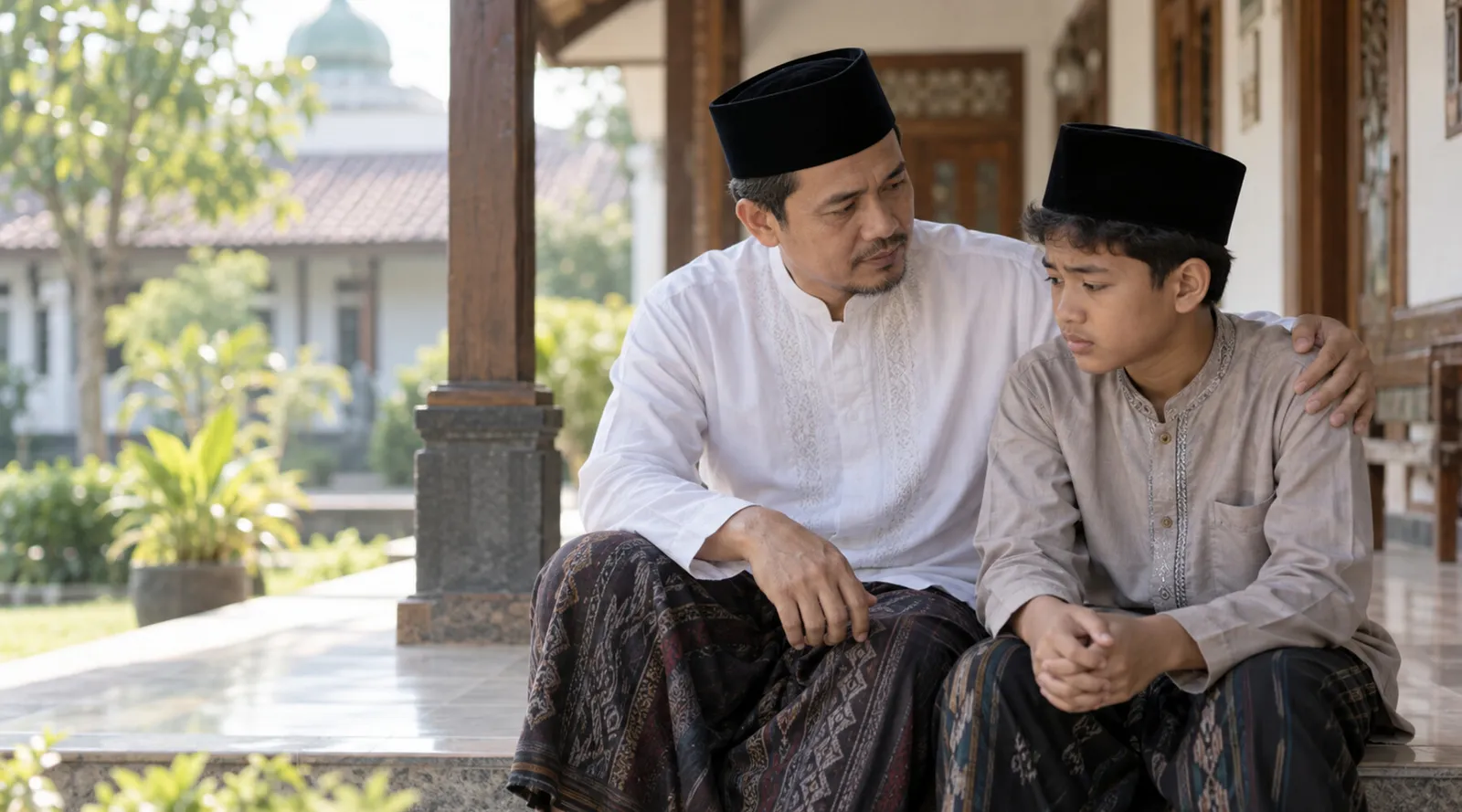 orang tua mendampingi anak korban bullying